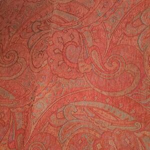 Vintage Red Paisley Brocade Square Tablecloth (35 x 35 inch)